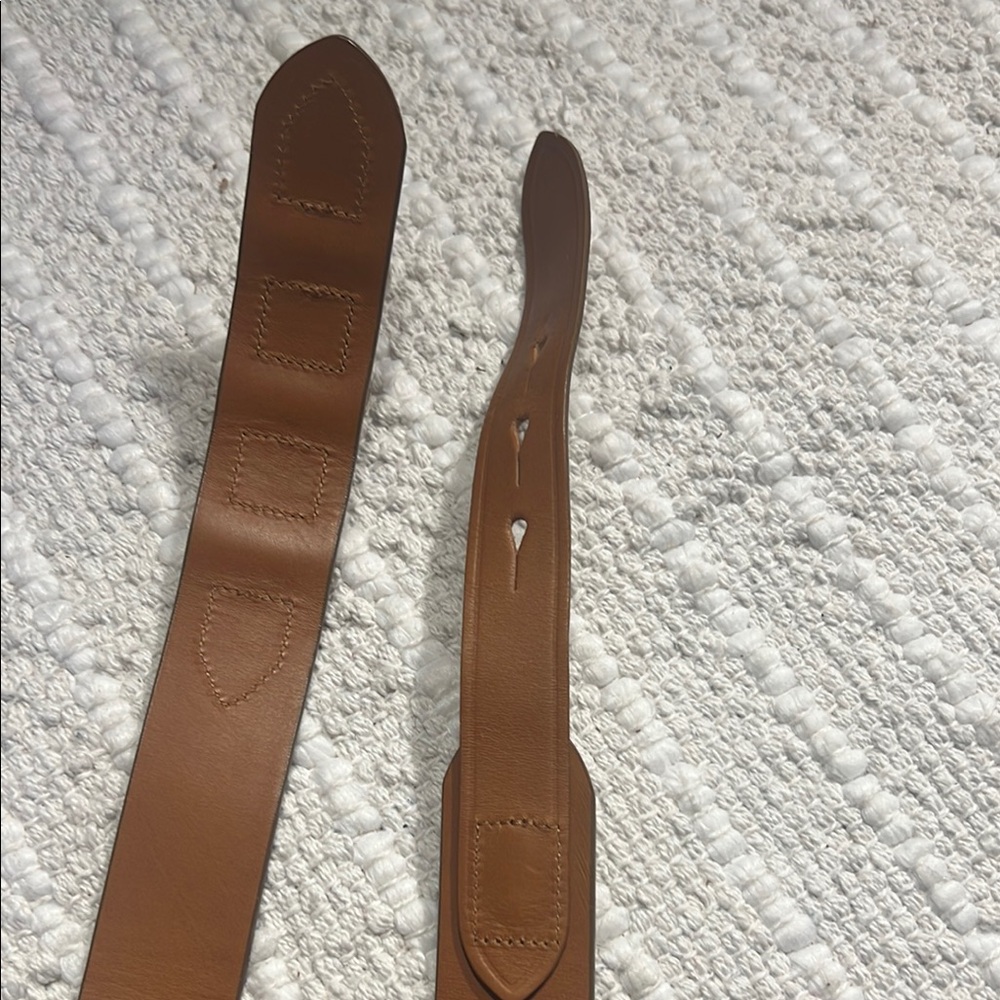 Asprey Genuine Calf Brown Leather Belt with Silver Accents Made In Italy - Picture 5 of 6